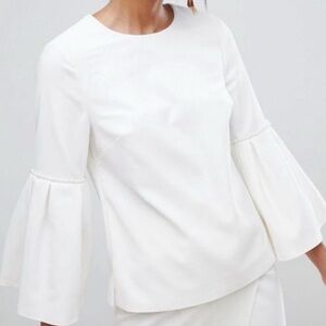 Ted Baker London Pirate Boho Luxury Coastal Office Pearl Bell Sleeve Blouse 6